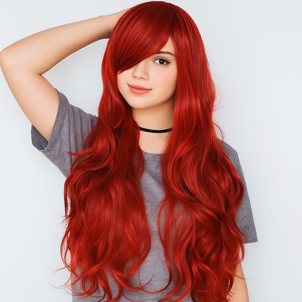 80cm Halloween Cosplay Wigs Heat Resistance Anime Curly Hairpiece Long Synthetic Hair Costume