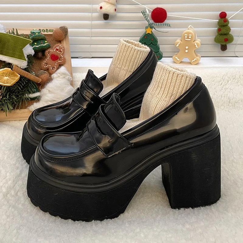 

Retro Le Fu Shoes New Thick Soled High Heels Daily Luxury Women s Solid Color Temperament Mary Jane with Follow-up Shoes 35