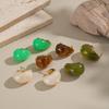 Xia Ling 18K Gold-Plated Dopamine Resin Stud Earrings for Women
