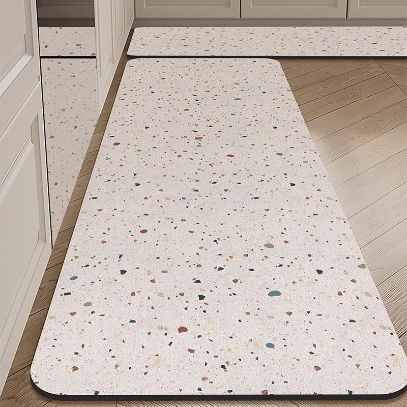 PVC Kitchen Floor Mat Modern Simple Waterproof Oil-proof Carpet Imitation Marble Pattern Large Area Balcony Leather Rug Alfombra