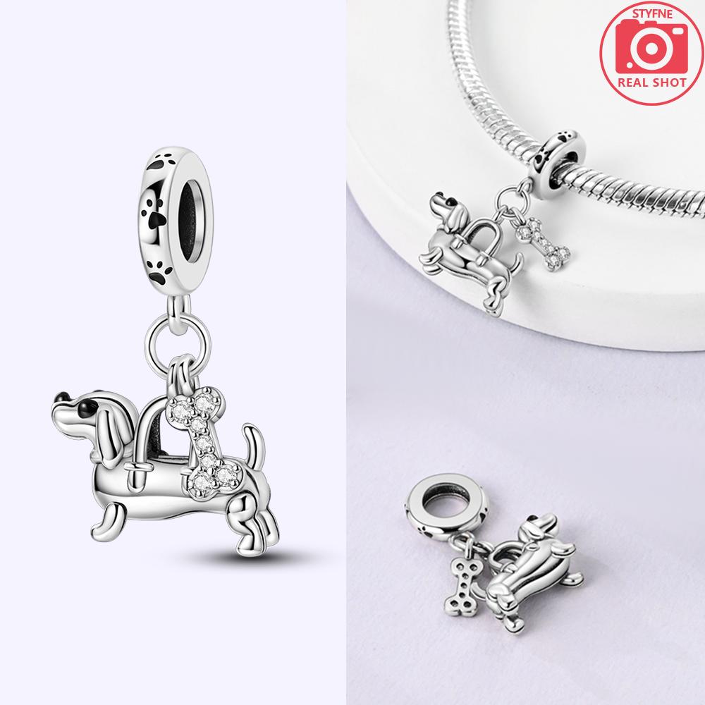 Original Copper Dragon Firefly Butterfly Puppy Heart Plane Travel Charms Beads Fit Bracelet Zircon For Women Gift