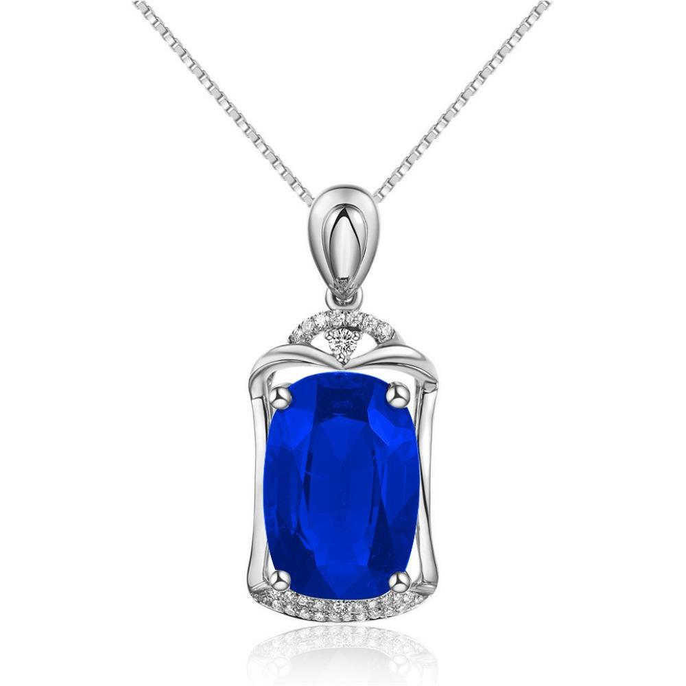 18K Rose Gold Plated Simulated Red Tourmaline Pendant Necklace Synthetic Gemstone Jewelry Gift for Women