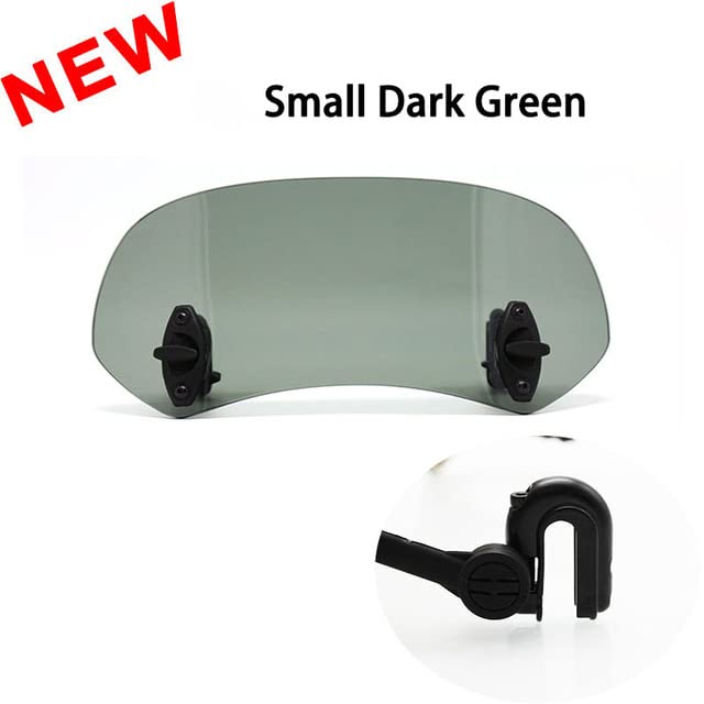 ZSADZS Universal Motorcycle Rise Adjustable Windscreen Extension Windshield Spoiler Air Deflector (Small Smoke)
