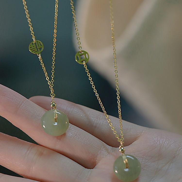 New Ping An Buckle Necklace, Women's Blessing Brand Clavicle Chain, Summer Light Luxury, Niche Design, and A Gift for Girlfriends