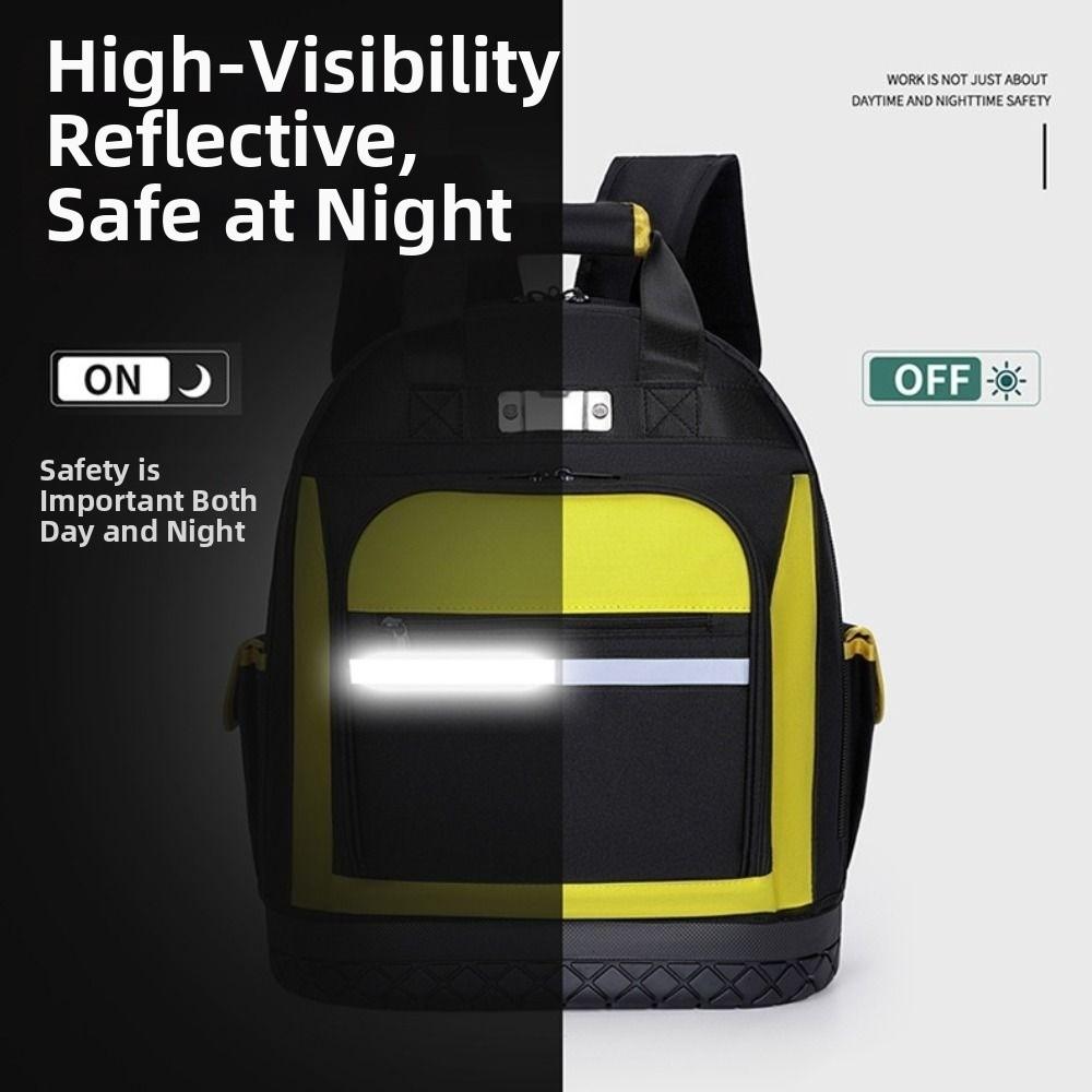 Waterproof Tool Backpack Large Capacity Heavy Duty Tool Organizer Electrician Tool Bag