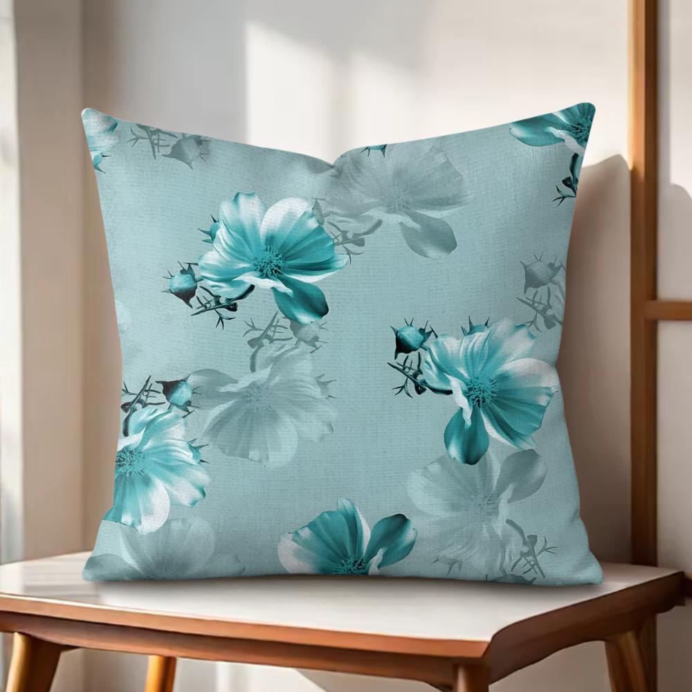 

Classic Floral Print Cushion Cover Natural Linen Organic Fabric DoubleSided Printing Couch Pillow Covers Home Decor Gift 30x30cm