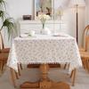 Pom Pom Floral Tablecloth Tea Table Decoration,Rectangle Table Cover For Kitchen Kitchen Dining Room,Home Party Tabletop Decor
