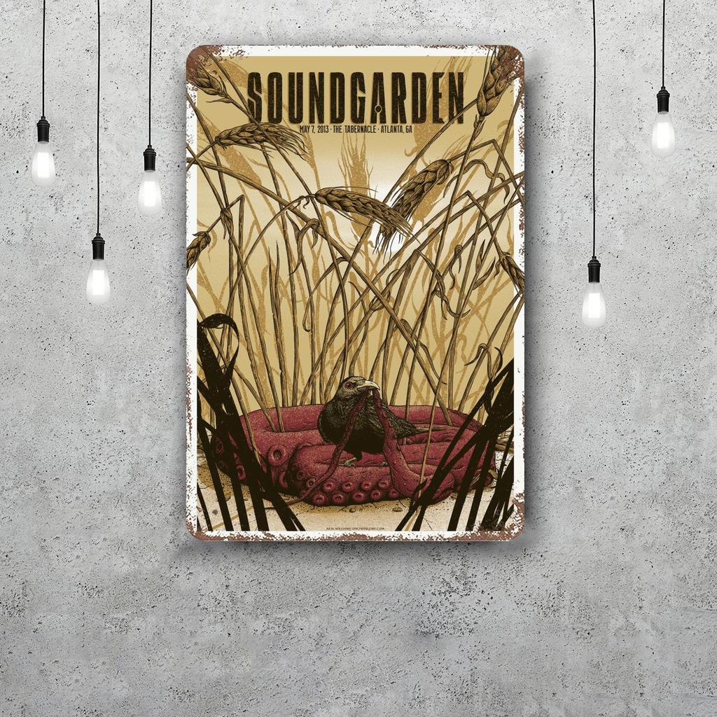 Soundgarden Band Vintage Metal Tin Signs Posters Decor Retro Metal Plaque Wall Art Decor for Garage Bar