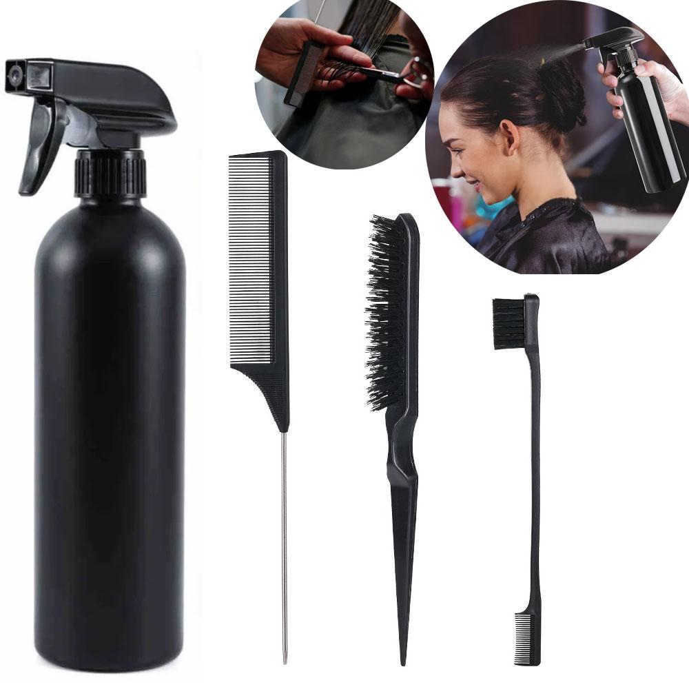 

4pcs/Set Hair Brush Set Hairdressing Spray Bottle Hairs Braiding Loop Rat Tail Comb Teasing Hairs Brsuh Edge Control Hair Brush