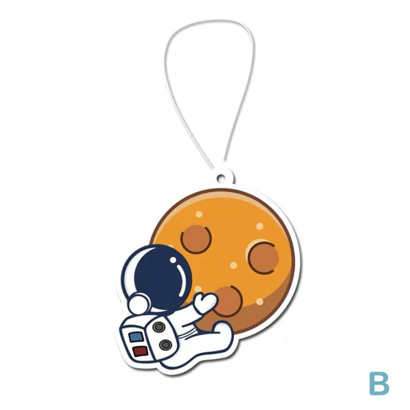 Car Fragrance Piece Cute Astronaut Cartoon Creative Air Freshener Perfume Rearview Mirror Ornament Hanging Rearview Pendant