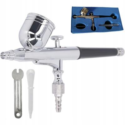 Maľovací airbrush v puzdre – Tryska 0,5 mm | Kovová nádobka 7 ml | Dvojitá regulácia striekania