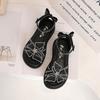 Girls sandals fashion Korean version of the soft-soled open-toed rhinestone student beach shoes