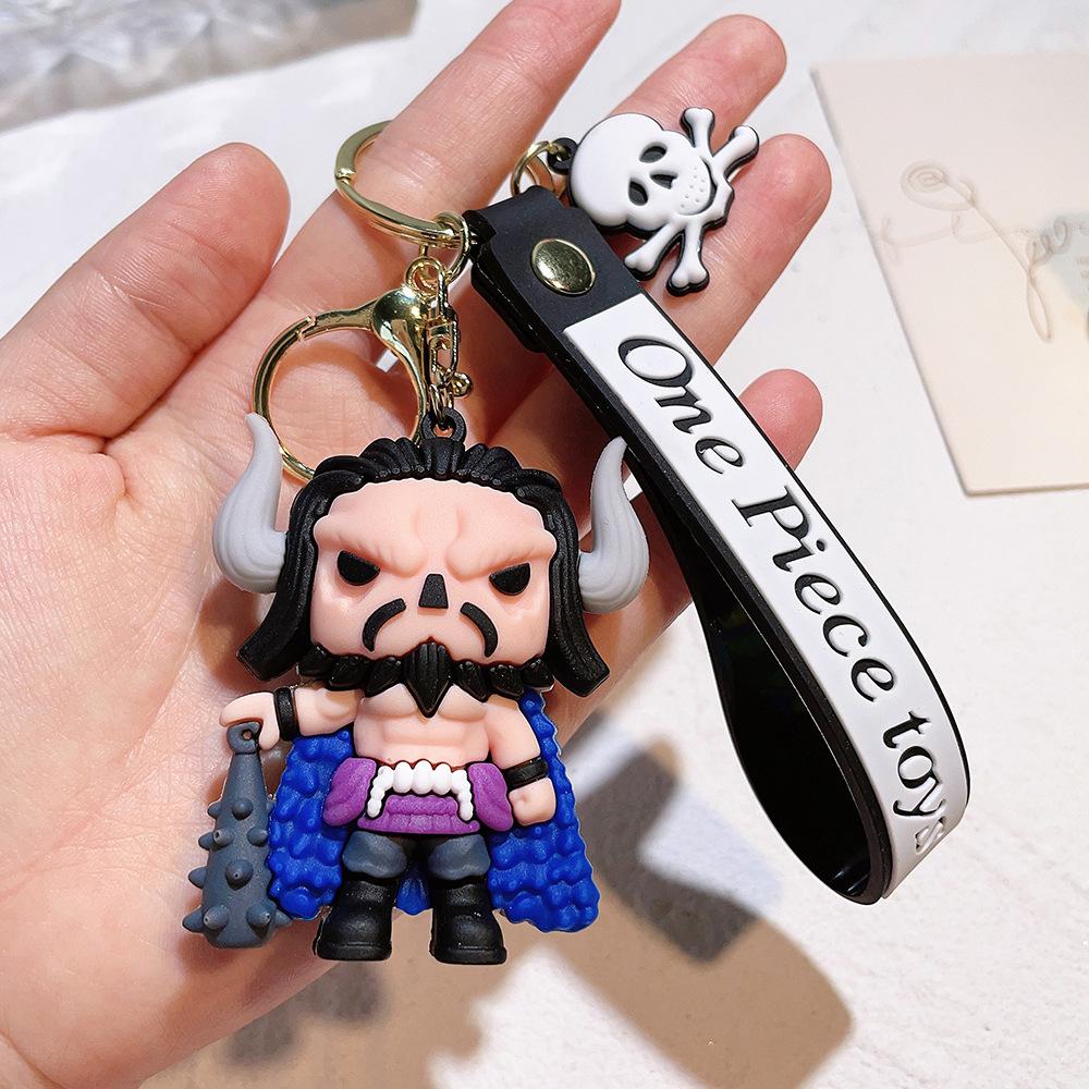 Anime One Piece Keychain Luffy Zoro Portgas·D· Ace Key Chain Llaveros Porte Clé Keyring Doll Bag Charm Pendent Car Keychains