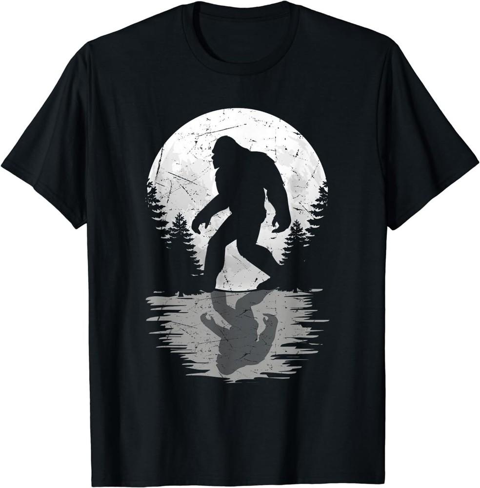 Bigfoot Night Stroll Moon Night Trees Sasquatch T-Shirt Unisex T-Shirt XXL