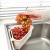 Keuken Groente Fruit Afgietmand Spoelbak Filter Driehoekige Zeef Zuignap Spons Houder Opbergrek