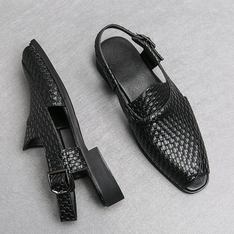 Fashion Mens Sandals Summer Beach Shoes Men Outdoor Business Casual Shoes Breathable Fashion Slippers Banquet Mules Luxury Garden Shoes