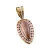 Natural Honey Rhodochrosite 925 Sterling Silver Gift TwoTone Pendant 1.50" e6Z29