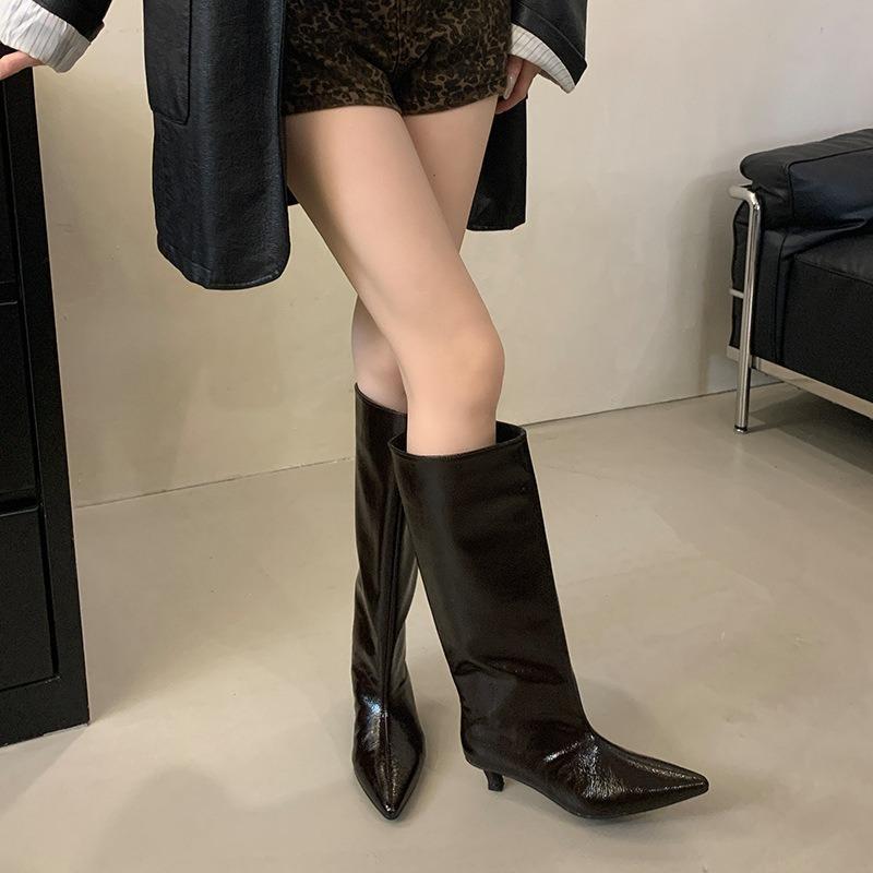 Fashion 2025 New Women Shoes High Quality Knee-High Boot Sexy Pointed Toe Casual Party Shoe Autumn Winter Long Boot for Women High Heels