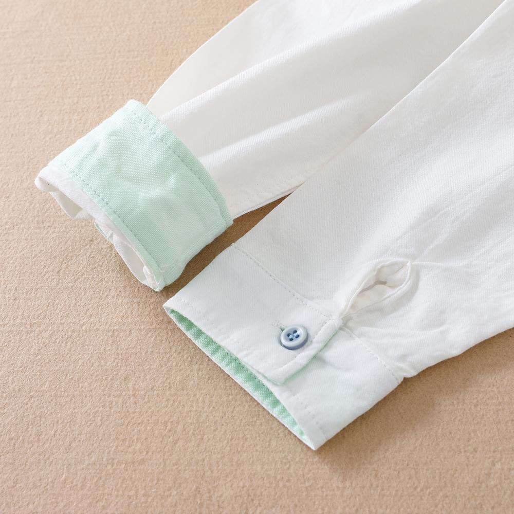 Kleinkind Jungen Weißes Dinosaurier Besticktes Freizeit Hemd Langärmlig Kleidung für 2-6 Jahre