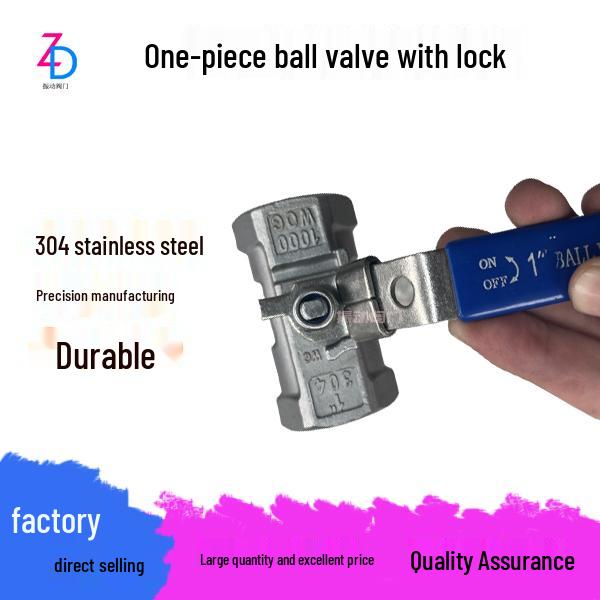

304 Stainless Steel One-Piece Ball Valve, Female Thread, Sizes: 2, 3, 4 Points, 1-Inch, Water Switch 304 Stainless Steel DN8