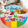Blocks Clouds Custom Name Round Area Rug Carpet Rug For Living Room Bedroom Sofa Playroom Decor Nonslip Floor Mat