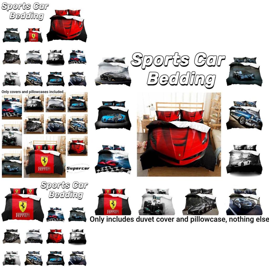 Stilvolles und lebhaftes 3D-digital bedrucktes Supercar-Bettwäscheset Direktverkauf des Herstellers