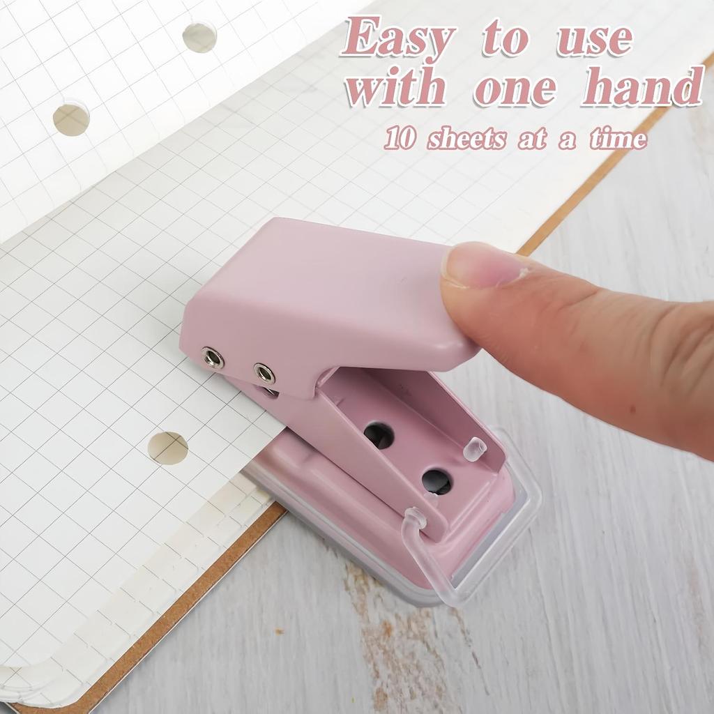 1pc Mini Single Hole Punch 6mm Circle Holes Small Tiny with Non-Slip Removable Base & Lock for Journaling