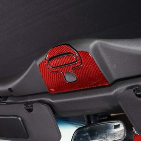 Red Carbon fiber Roof Convertible Switch Lock Trim Sticker For Corvette C6 05-13