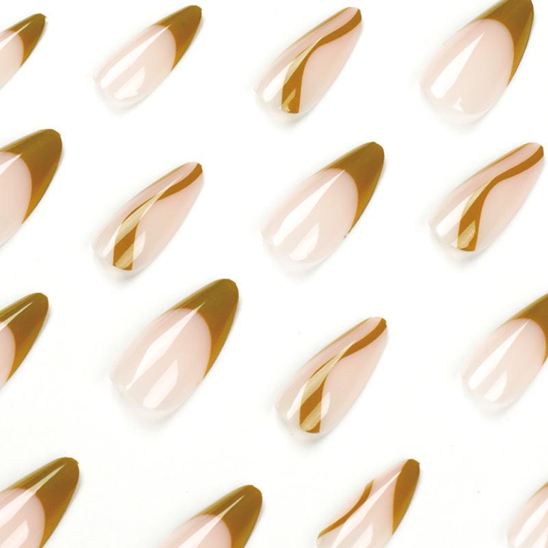 Wearable French Wave False Nail Art Stickers & Tips