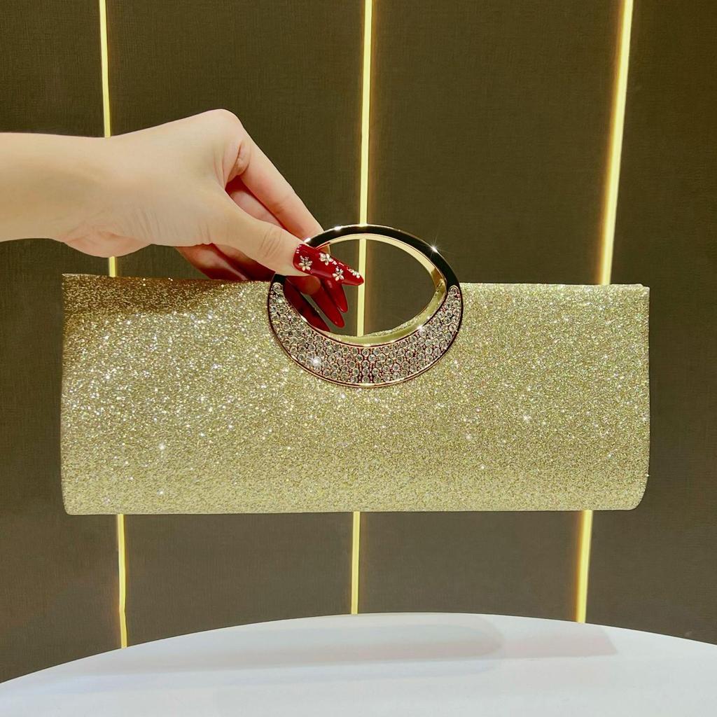 Elegant Evening Clutch: Diamond-Encrusted, Versatile Handbag for Banquets & Special Occasions