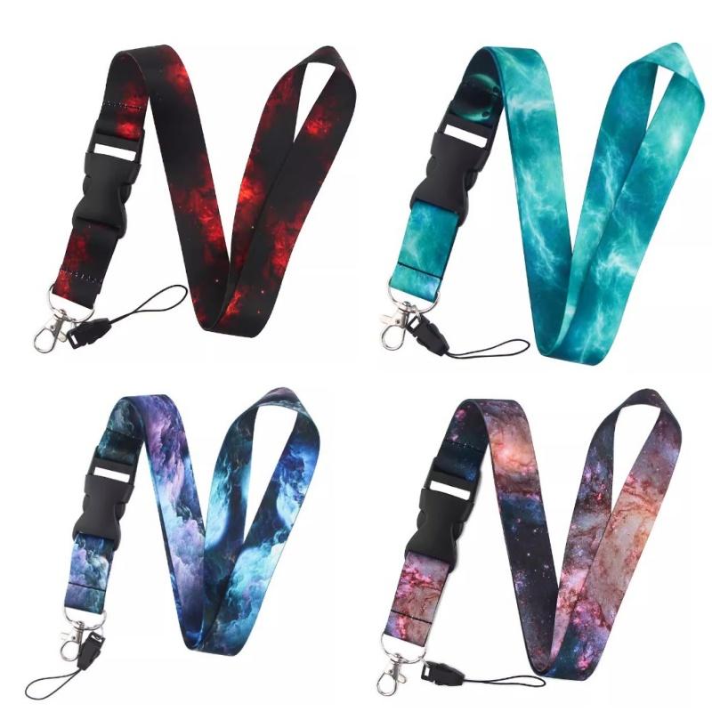 Starry Sky Neck Strap Lanyards for Keys Marble Stripe Keychain ID Credit Card Hang RopeAccessories Gift