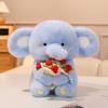 Adorable Sweet Elephant Hold Rose Bouquet Plush Doll Soft Stuffed Little Elephant With Flower Plushie Toy Cute Gift For Kids