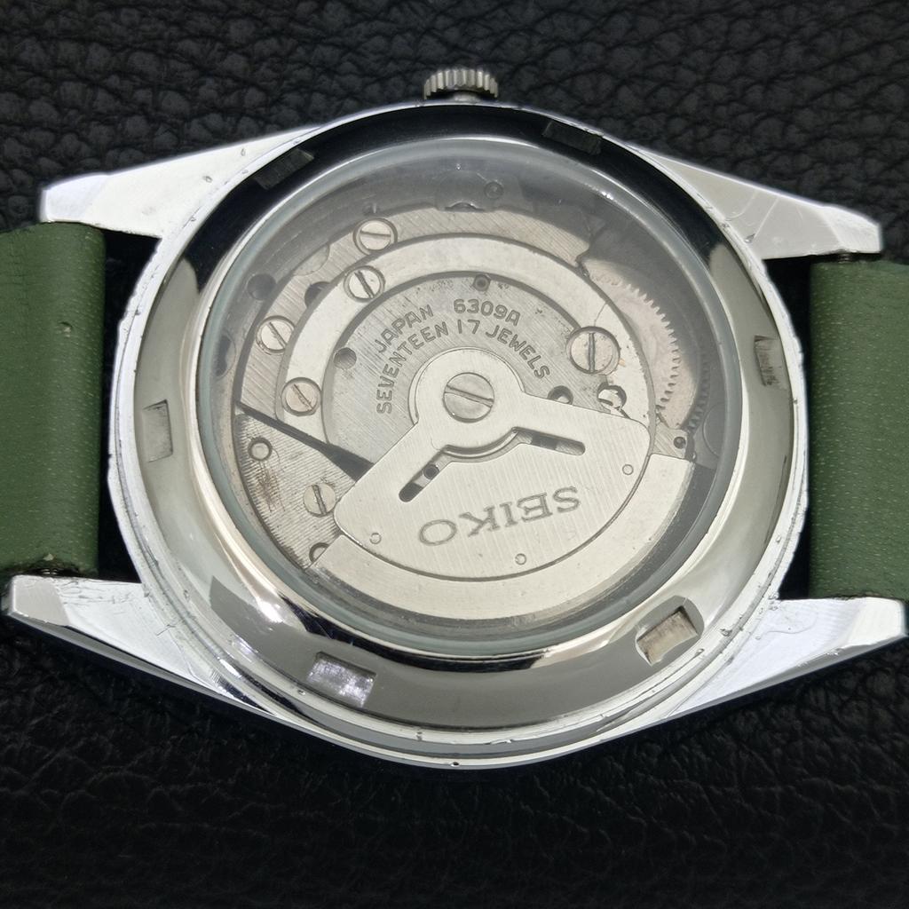 AUTOMATIC VINTAGE REFURBISHED SEIKO 6309A JAPAN MENS GREEN DIAL WATCH A443177-1