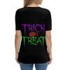 Women's T Shirt Tee Halloween Printed Button Short Sleeve Tunic Daily Weekend Fashion Basic V- Neck Regular Top