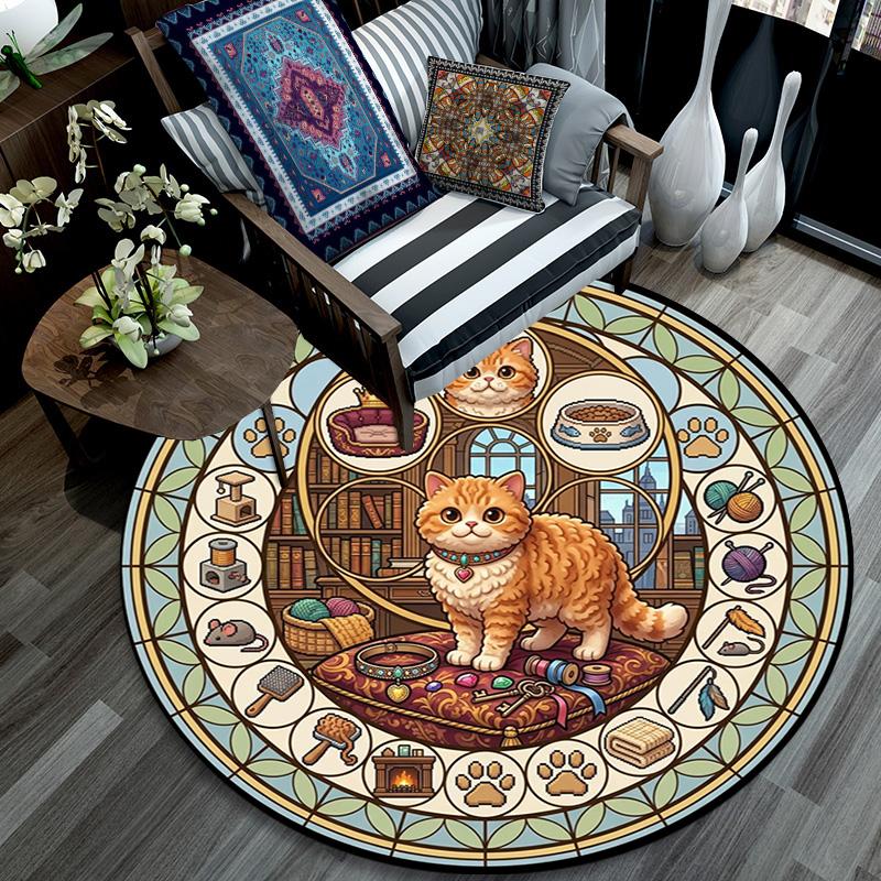 Royal Cats Realm Round Area Rug Under Office Chairs Bedroom Living Room Home Decor