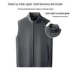 2025 Men's Stand-Up Collar Fleece-Lined Zipper Vest - Warm, Fashionable & Versatile for Autumn/Winter