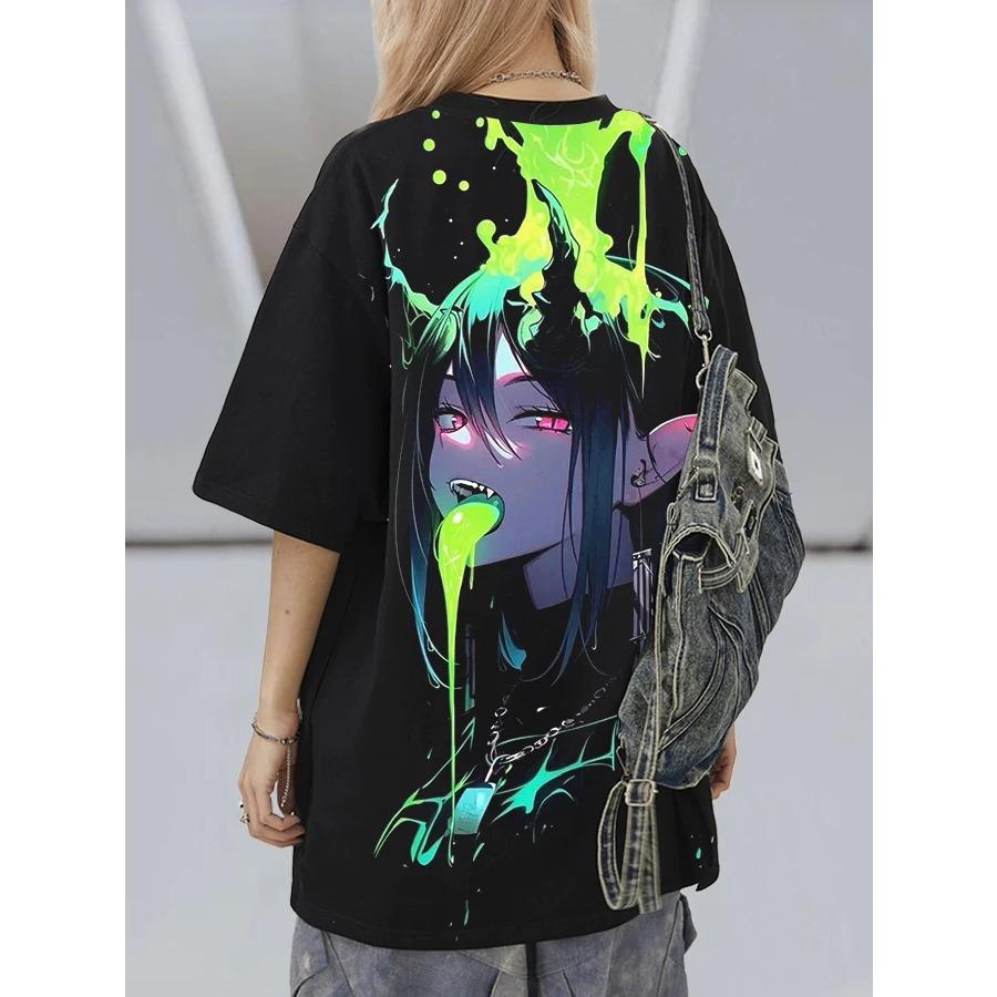 2024 Summer Fashion T-shirts Men Women Unisex Oversize Anime Character Japanese Style Streetwear Super Cool Couple T-shirts