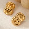 GEMCHIC Women's Stainless Steel Geometric Earrings Gold Silver Fashion Statement Studs