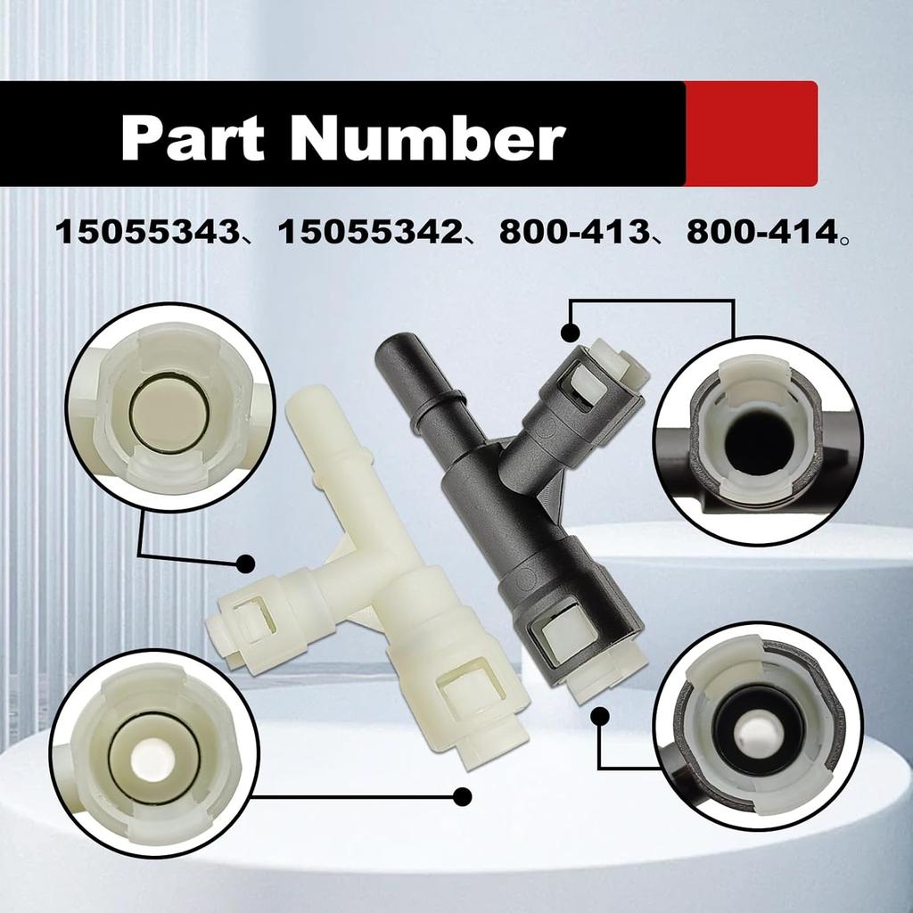 2PCS Car Heater Inlet Hose Fitting 15055343 Heater Inlet Hose Connector Tee Compatible with 00-14 GMC Yukon Sierra Chevy Tahoe Suburban Cadillac