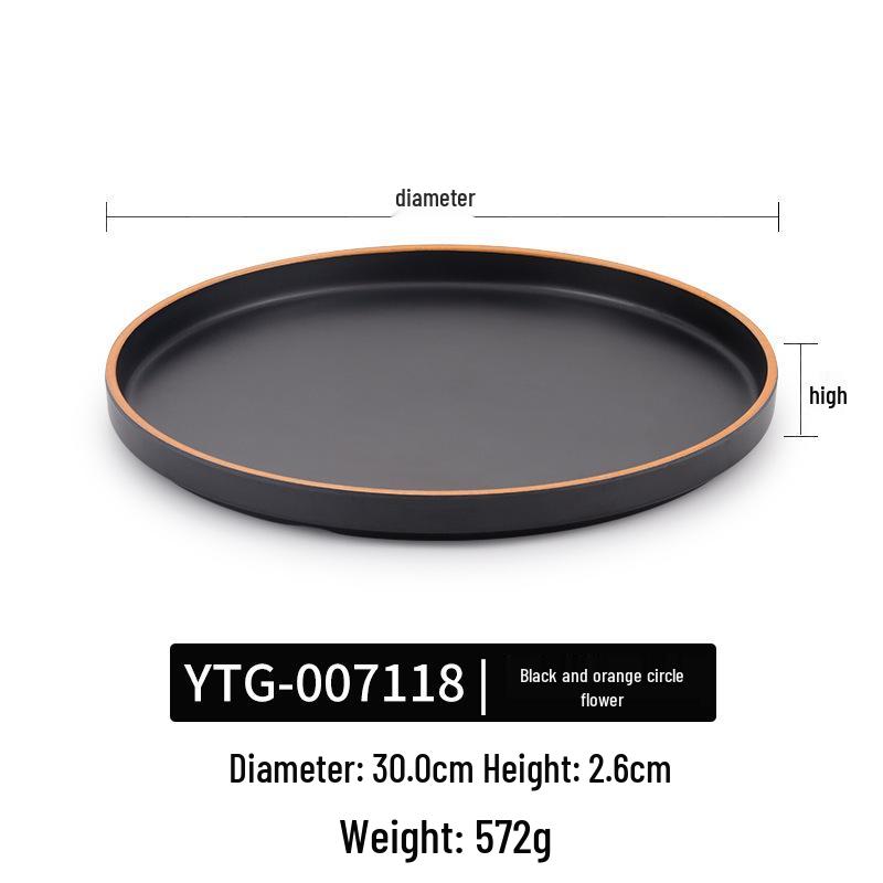 Creative Melamine Plate with Handle - Japanese Imitation Porcelain for Pizza, Steak, and Barbecue