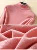 Women's High Neck 100% Pure Wool Sweater - Cashmere Knit Inner Layer Cardigan for Autumn & Winter