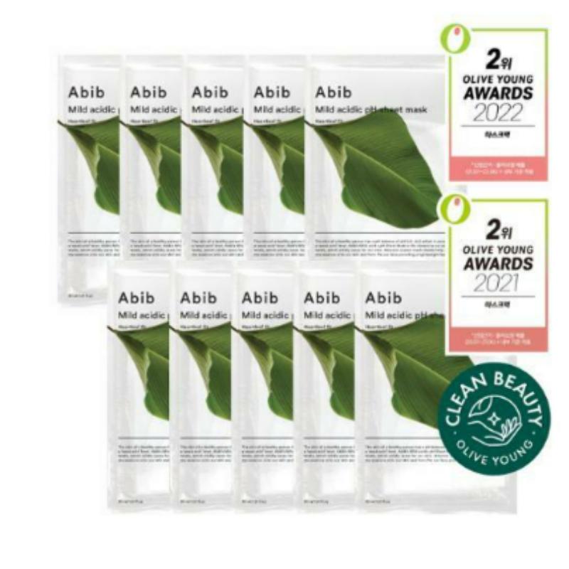 Abib Mild Acidic pH Sheet Mask Houttuynia Fit 10P