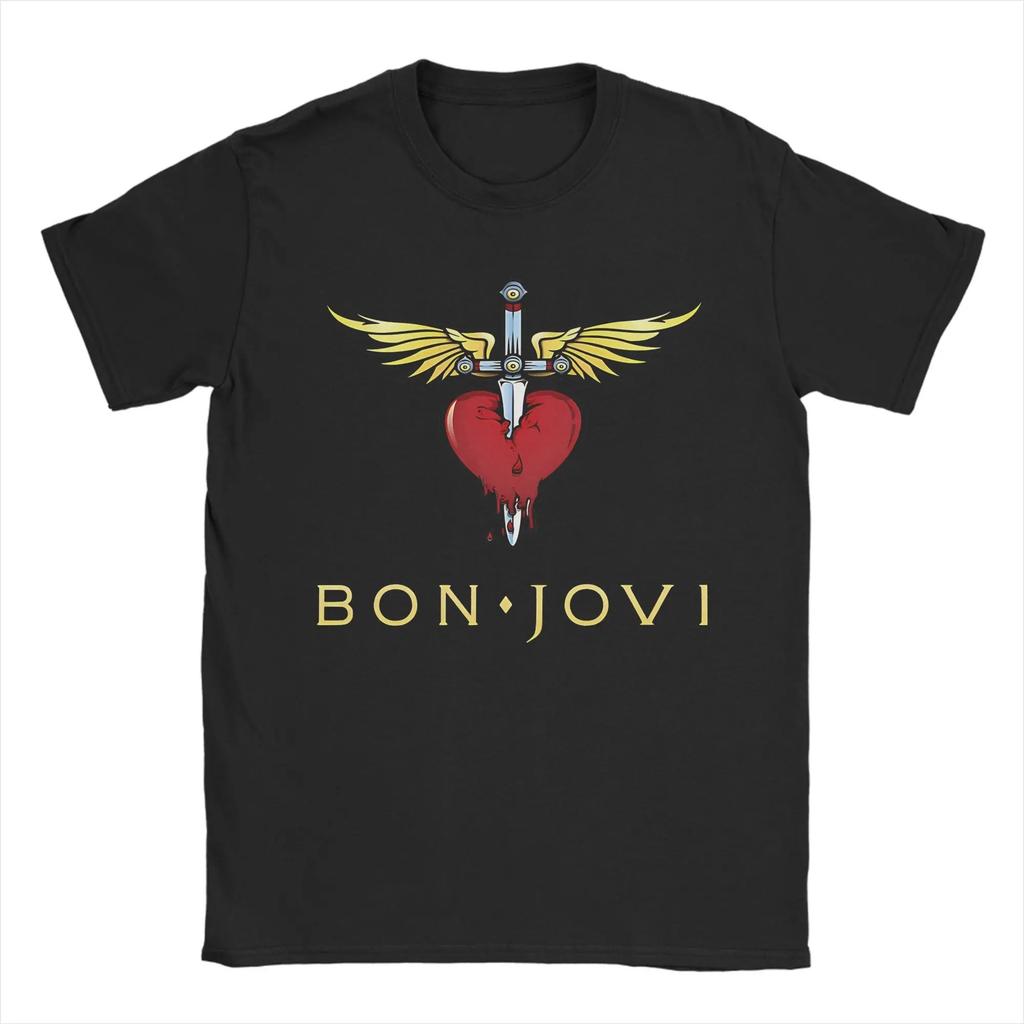 Hard Rock Band Bon Jovi Tour 2026 Poster Print Tshirt Unisexs Unisexs Clothing Streetwear Y2k Fashion Top Cotton Solf Summer Tee