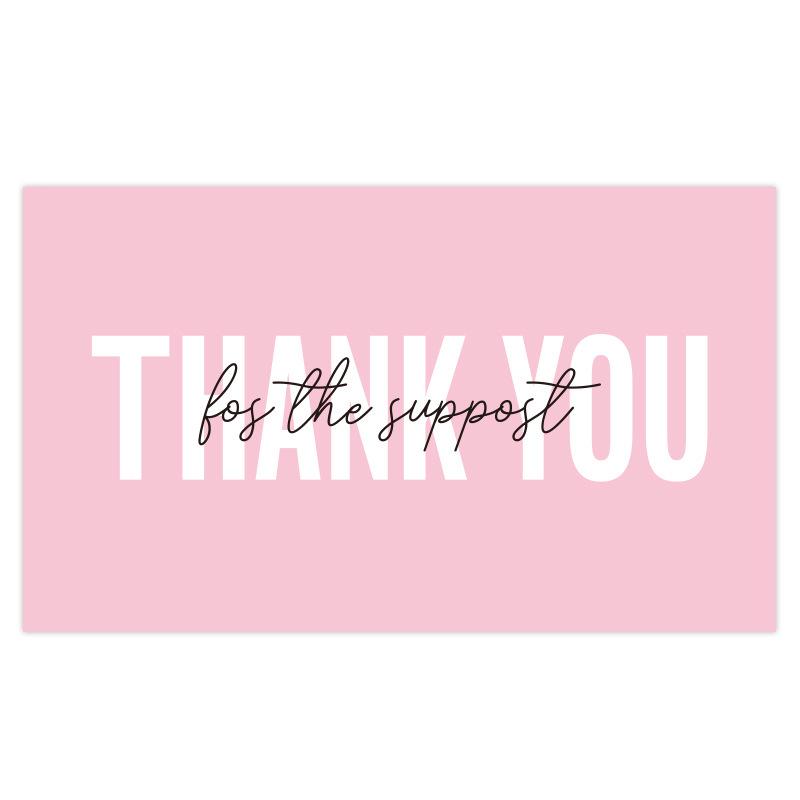 Black Thank You Greeting Cards, 50 Sheets/Pack