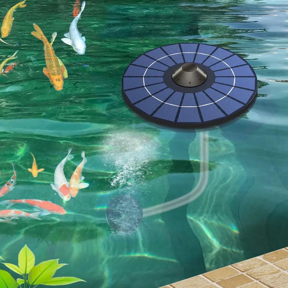 2.5W Round Solar Oxygen Pump Stable Silent Water Air Aerator Pumps For Aquarium Fish Tank Pond Outdoor Fishing Oxygenation