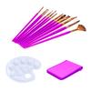 12Pcs Paintbrush Nylon Fiber Art Brush Watercolor Oil Painting Set with Pack and Palette