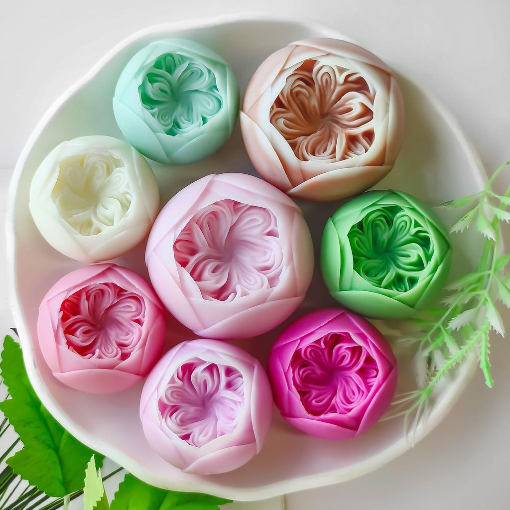 Creative Silicone Candle Mold 3D Rose Flower Shape Ornament Moulds Silicone Craft Molds Silicone Texture for Crafting