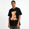 Oil Painting Style Cute Teddy Bear Print Casual Top Unisex Loose Fit Daily Wear T-Shirt Pure cotton T-shirt