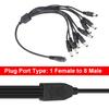 5.5x2.1mm 1 Female to 8 Male Power Cord Splitter Adapter Cable Extension for CCTV Camera