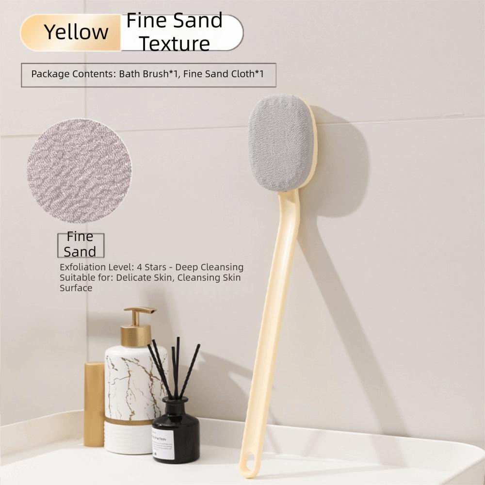 Coarse/Fine Sand Back Scrubber Brush Lightweight Body Brush Exfoliating Brush  Shower Yellow
